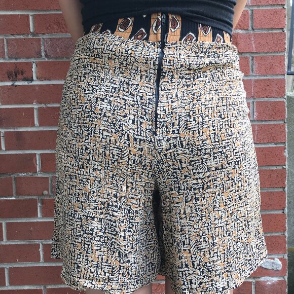 90's Vintage Funky Print Shorts - Union Made in USA - Elastic Back Waist - Picture 2 of 4